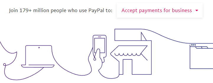 The PayPal homepage.