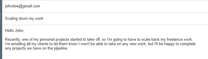 An example of a breakup email.
