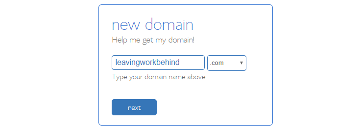 Trying to register a new domain name.