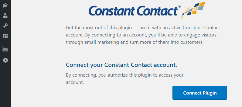 Connecting the Constant Contact plugin.
