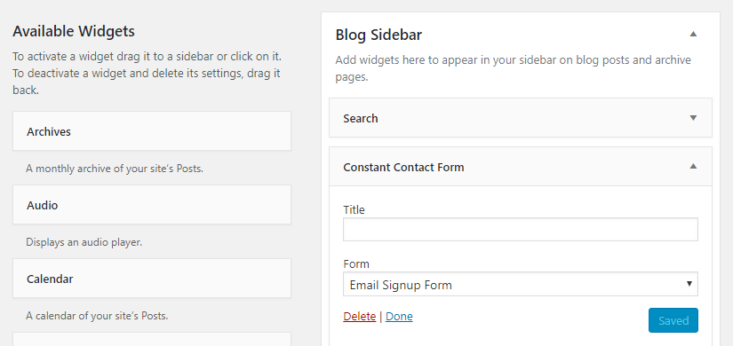 Adding an opt-in form to your sidebar.