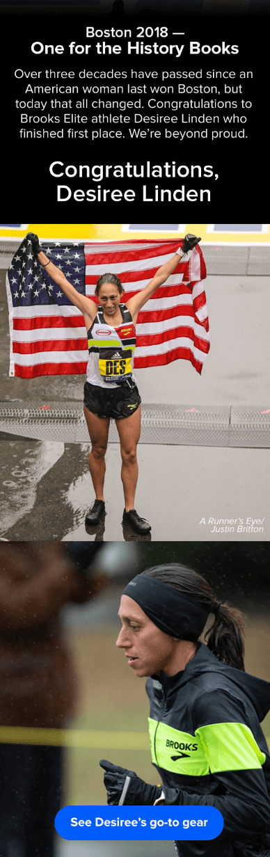 Desiree Linden's marathon victory campaign.