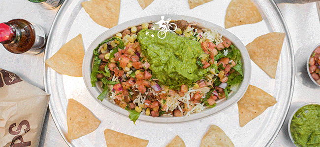 An animated chipotle platter.