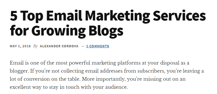 The best email marketing services for growing blogs.