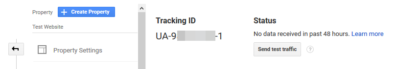 Looking up your property's tracking ID.