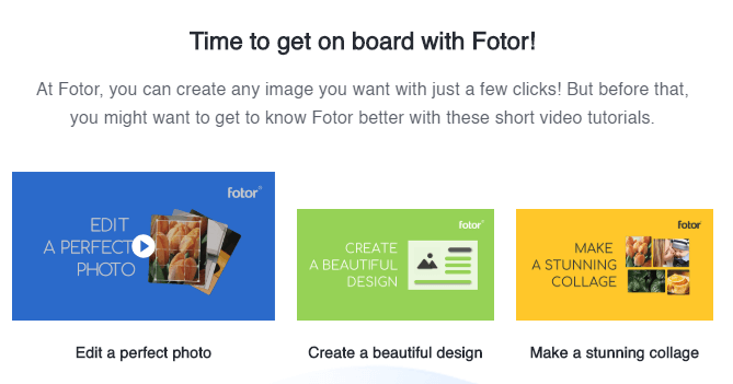 The Fotor homepage.