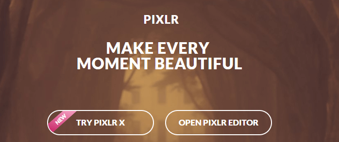 The Pixlr homepage.