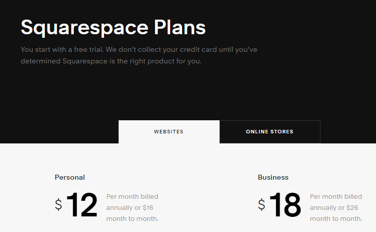 Squarespace's plans.