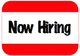 'Now Hiring' graphic