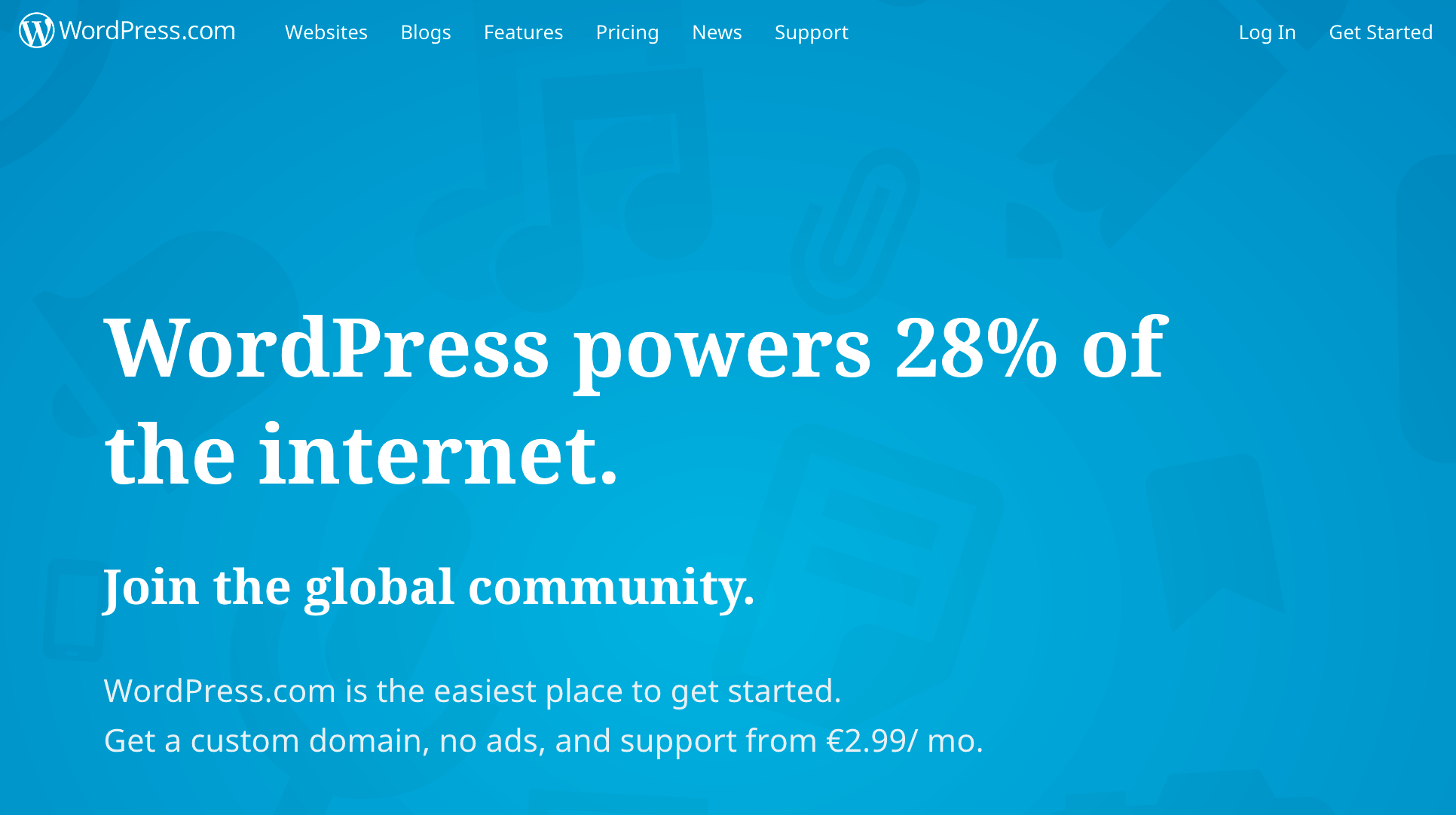 WordPress.com homepage