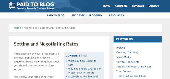 The Paid to Blog course.