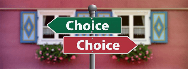 Two signs reading 'Choice'.