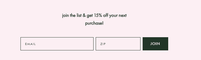 The Kate Spade email signup form.